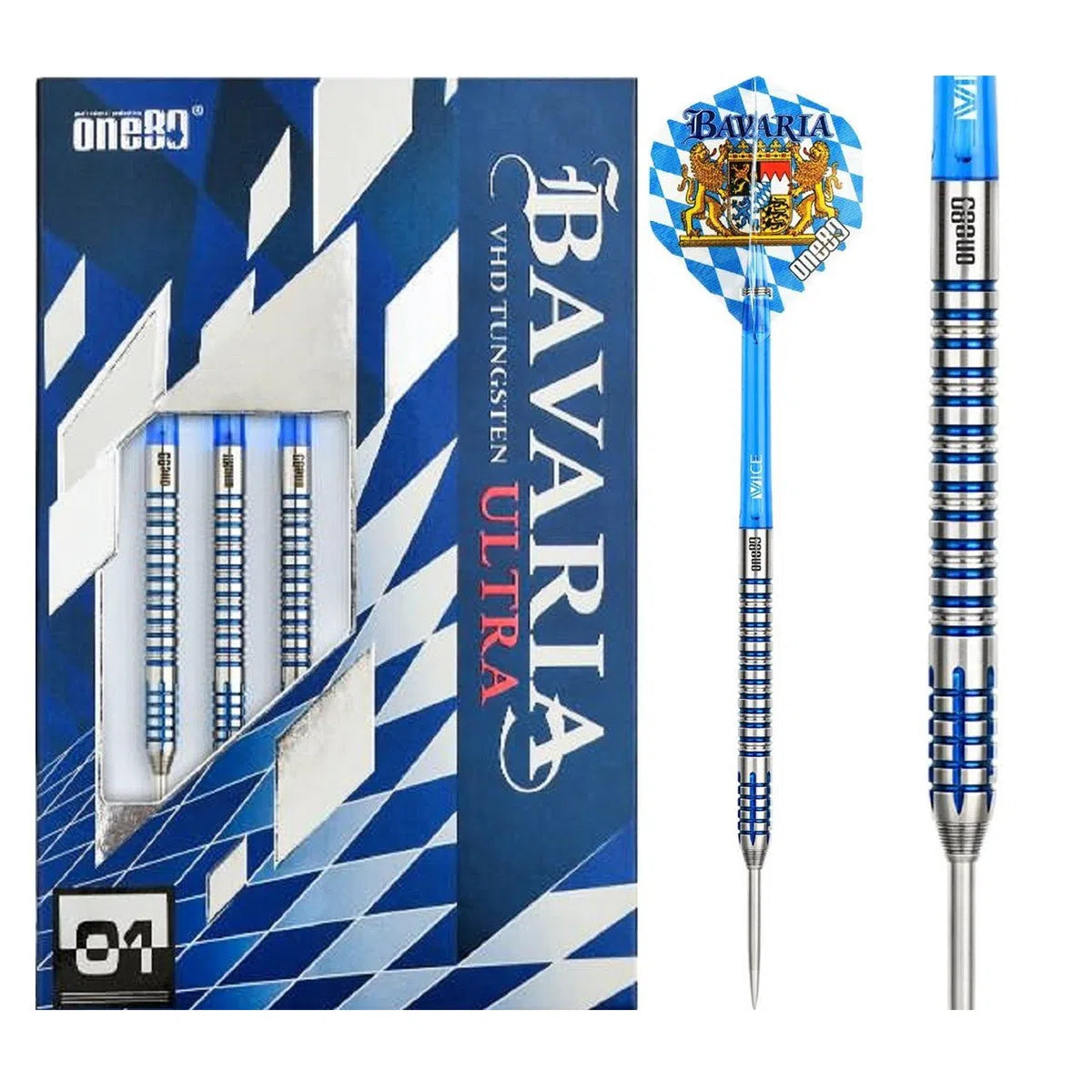 【One80】 BAVARIA ULTRA 01 2BA One80 Bavaria Ultra 90% Steel Tip Darts – Premier Darts