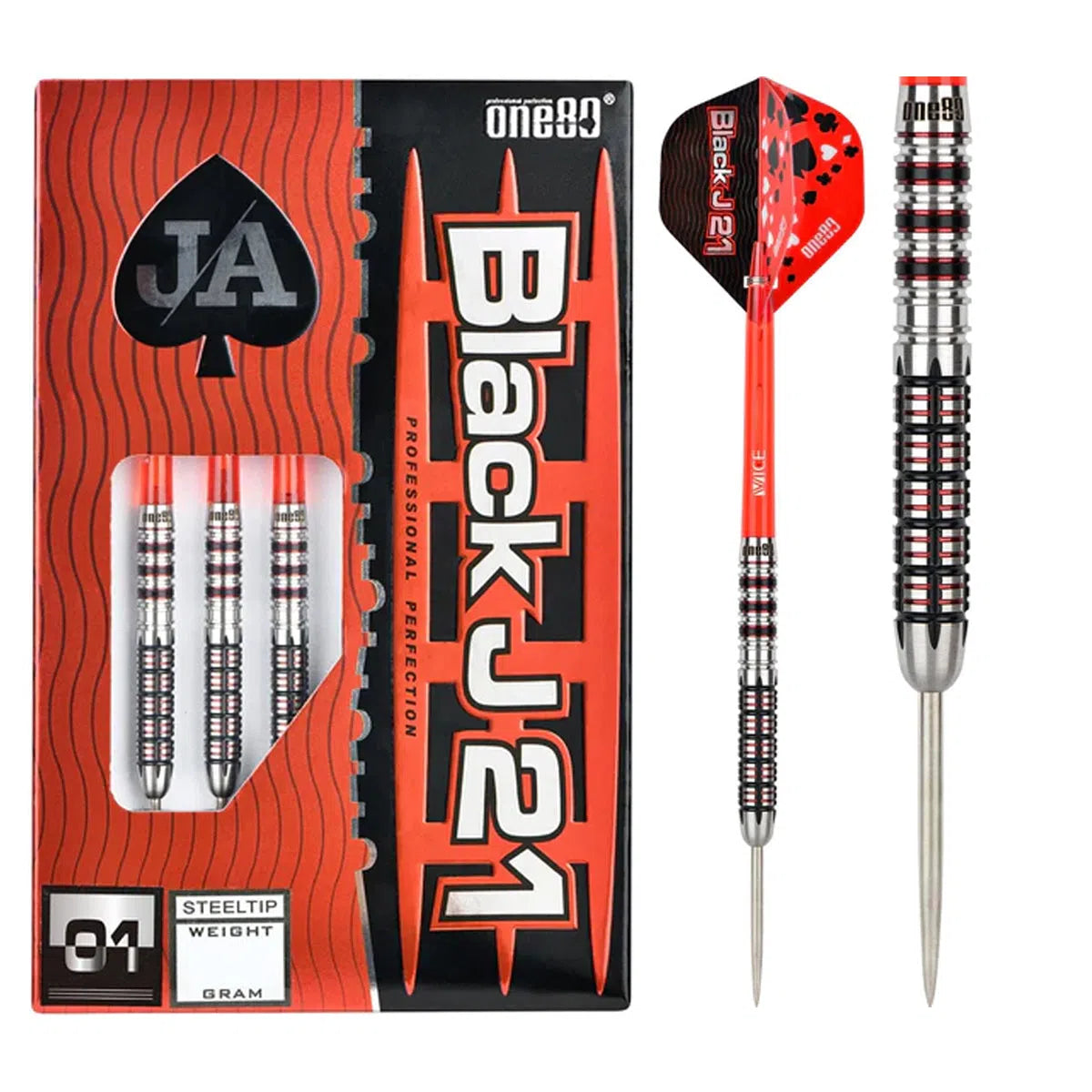 One80 BlackJ 21 01 90% Tungsten Steel Tip Darts