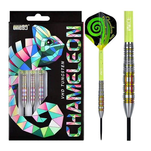 One80 Chameleon Emerald 90% Tungsten Steel Tip Darts-1-22 GRAM-Premier Darts
