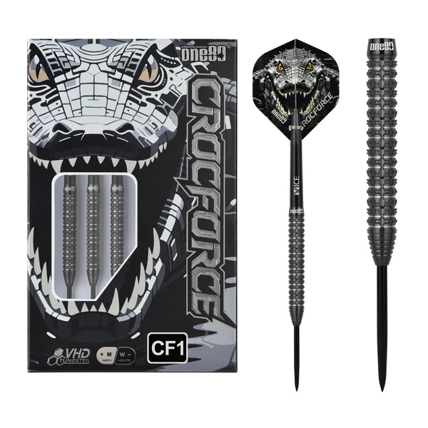 One80 Crocforce CF1 90% Tungsten Steel Tip Darts-1-22 GRAM-Premier Darts
