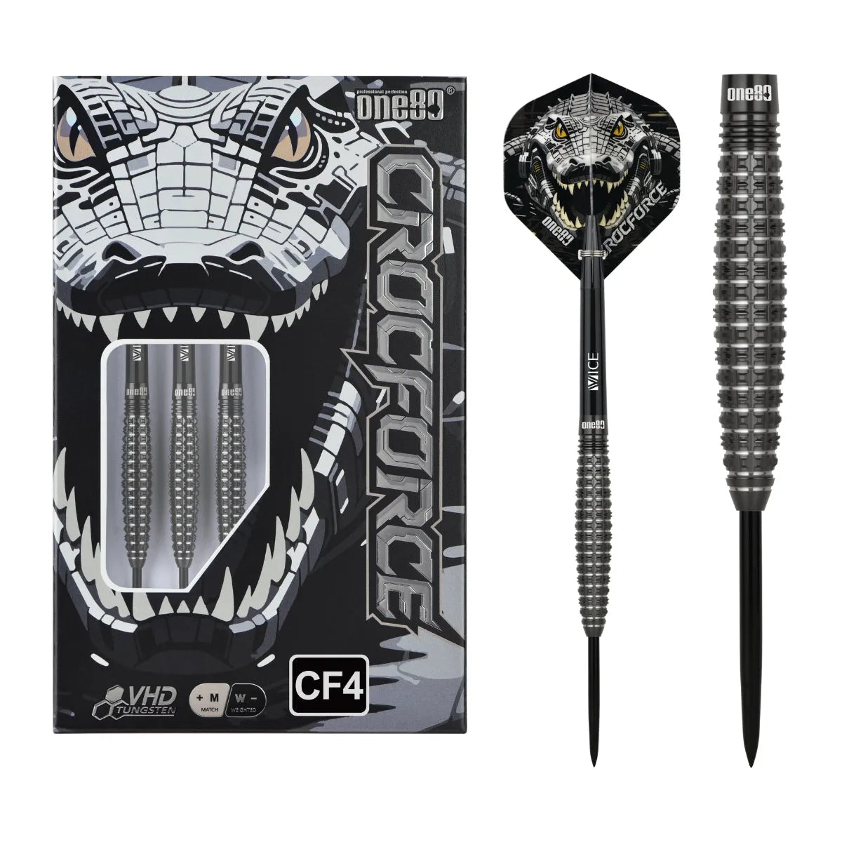 One80 Crocforce CF4 90% Tungsten Steel Tip Darts – Premier Darts