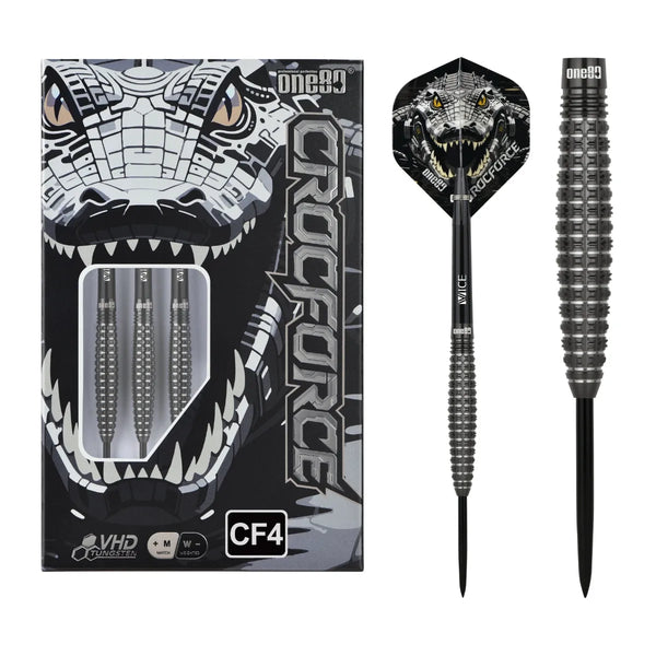 One80 Crocforce CF4 90% Tungsten Steel Tip Darts-1-22 GRAM-Premier Darts
