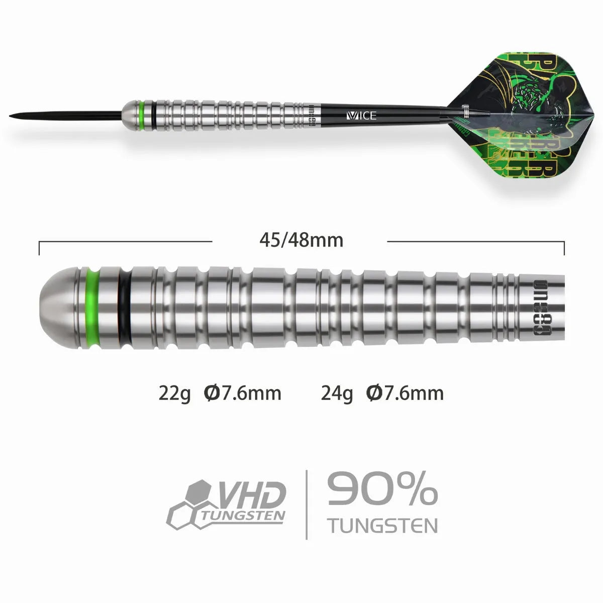 One80 Darts Panther-C 90% Tungsten Steel Tip Darts