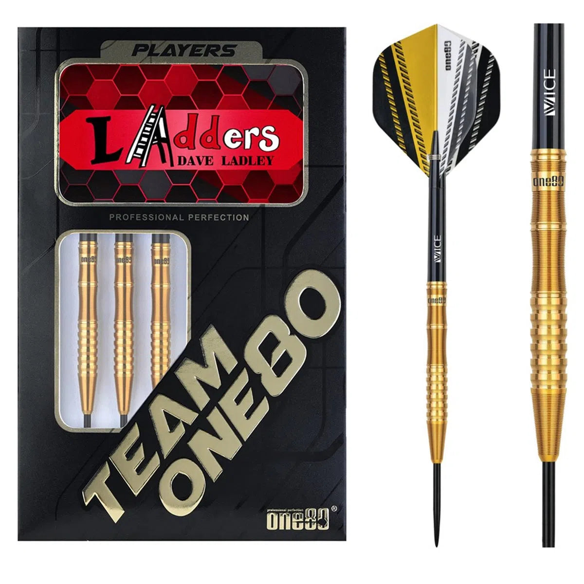 One80 Dave Ladley 90% Tungsten Steel Tip Darts – Premier Darts One80 Dave Ladley 90% Tungsten Steel Tip Darts – Premier Darts