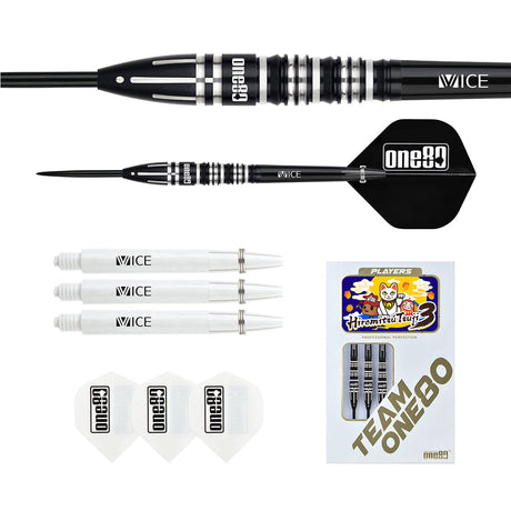 One80 Hiromitsu Tsuji V3 Black 90% Tungsten Steel Tip Darts