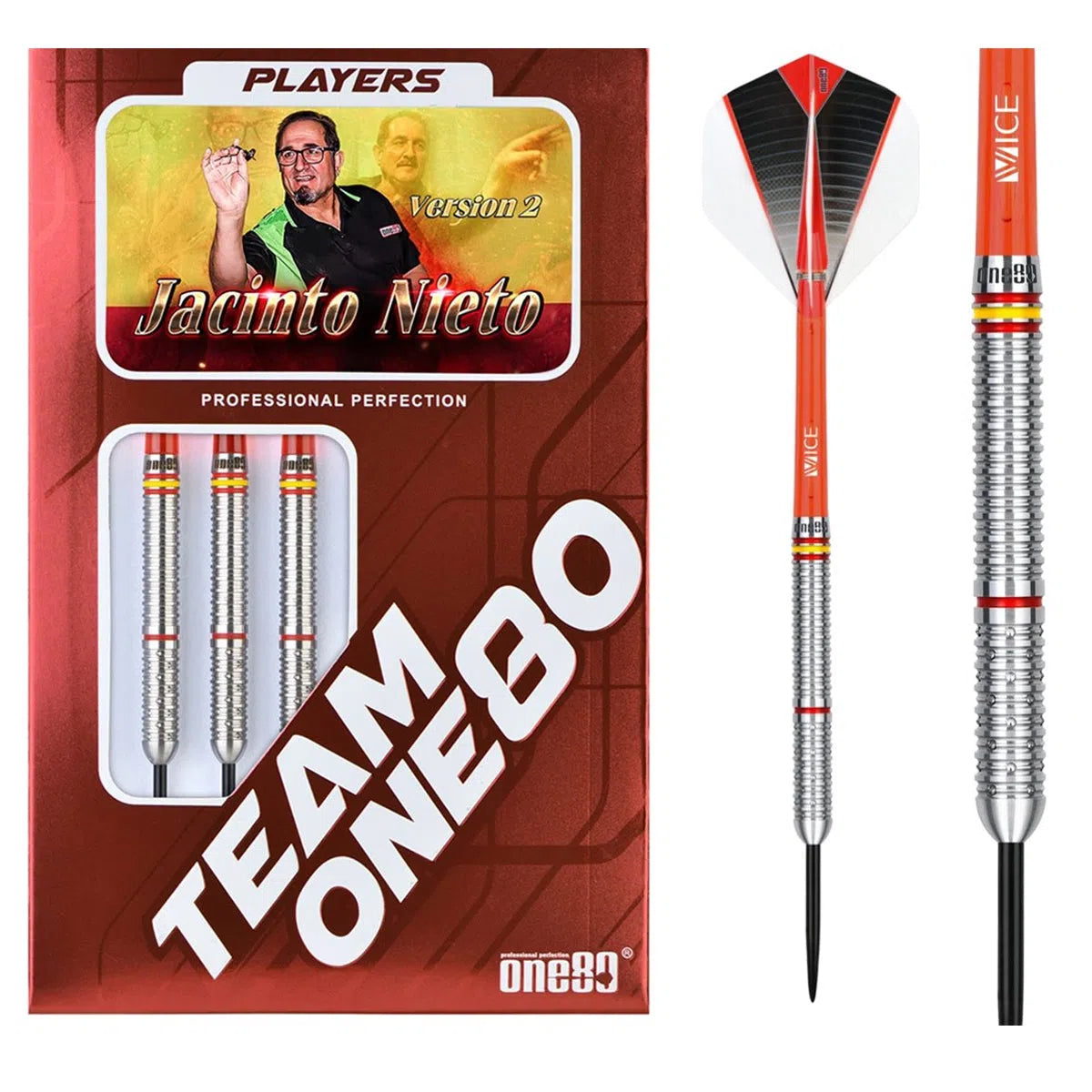 One80 Jacinto Nieto 90% Tungsten Steel Tip Darts – Premier Darts