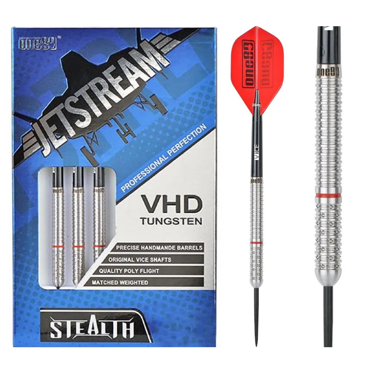 One80 Jetstream Stealth 90% Tungsten Steel Tip Darts – Premier Darts