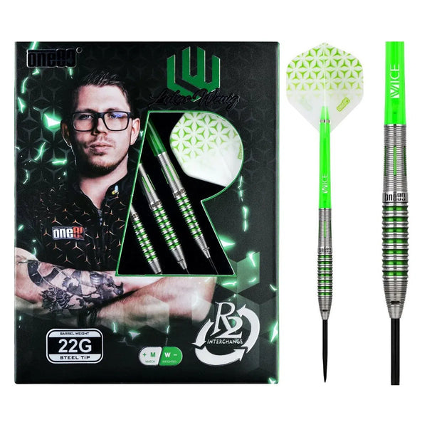 One80 Lukas Wenig V2 (R2 Interchange) 90% Tungsten Steel Tip Darts-1-22 GRAM-Premier Darts