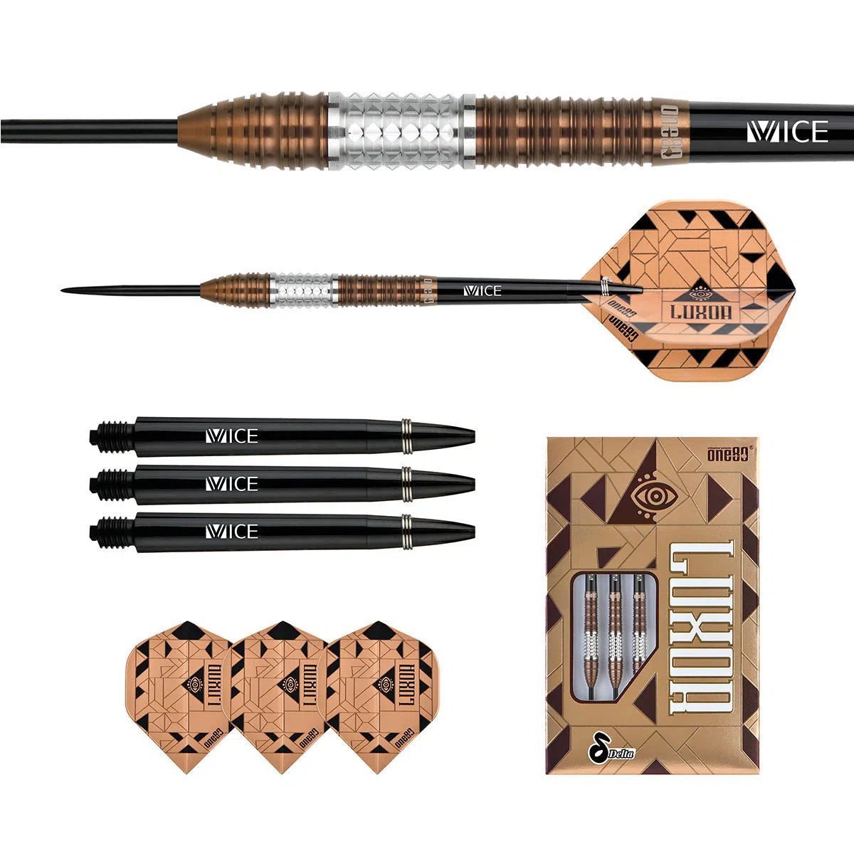 One80 Luxor Delta 90% Tungsten Steel Tip Darts