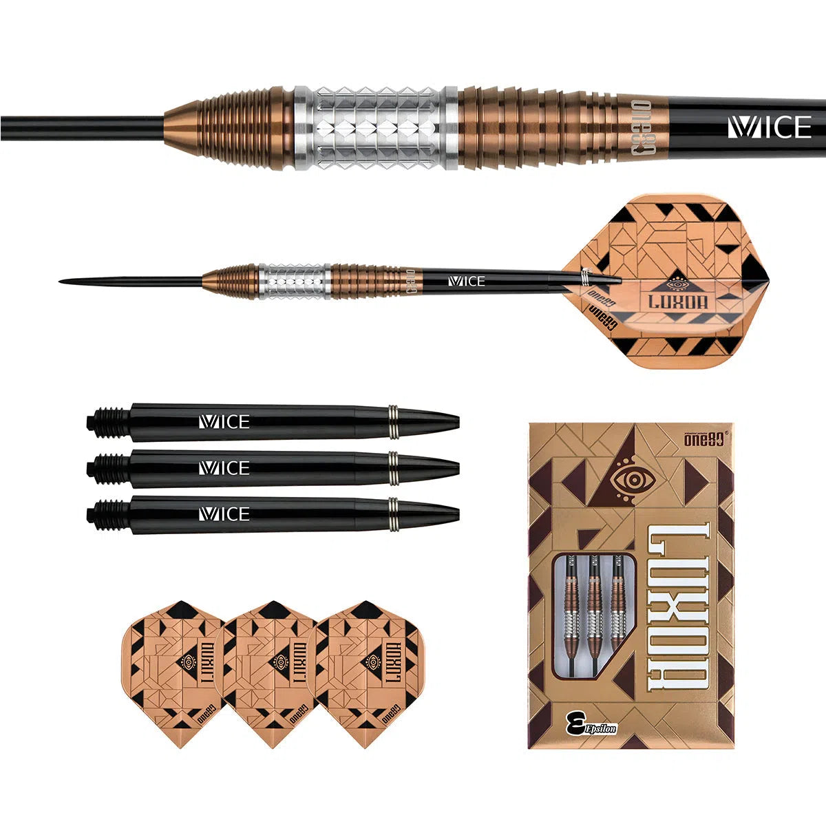 One80 Luxor Epsilon 90% Tungsten Steel Tip Darts