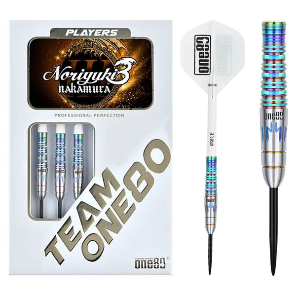 One80 Noriyuki Nakamura V3 90% Tungsten Steel Tip Darts-1-22 GRAM-Premier Darts