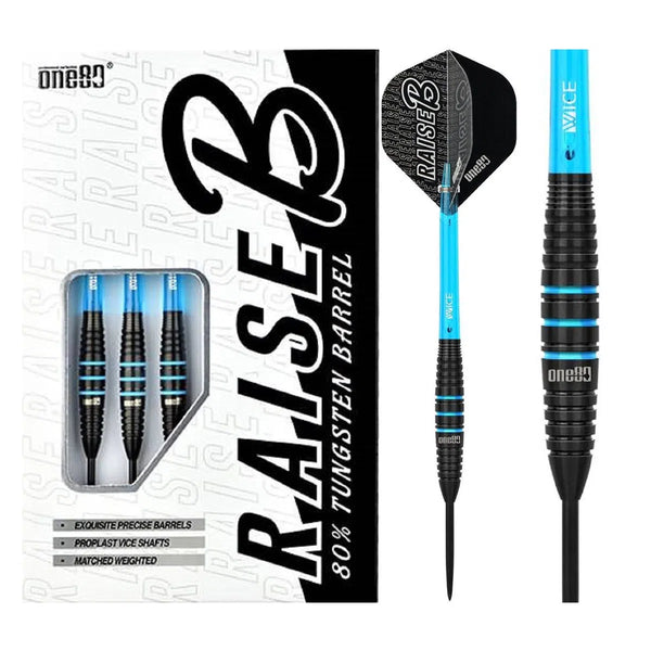 One80 Raise B-AQ 80% Tungsten Steel Tip Darts-1-21 GRAM-Premier Darts