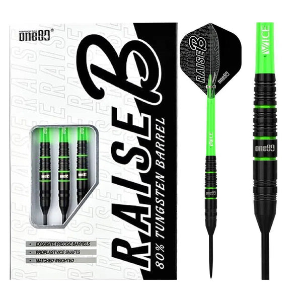One80 Raise B-GR 80% Tungsten Steel Tip Darts-1-21 GRAM-Premier Darts