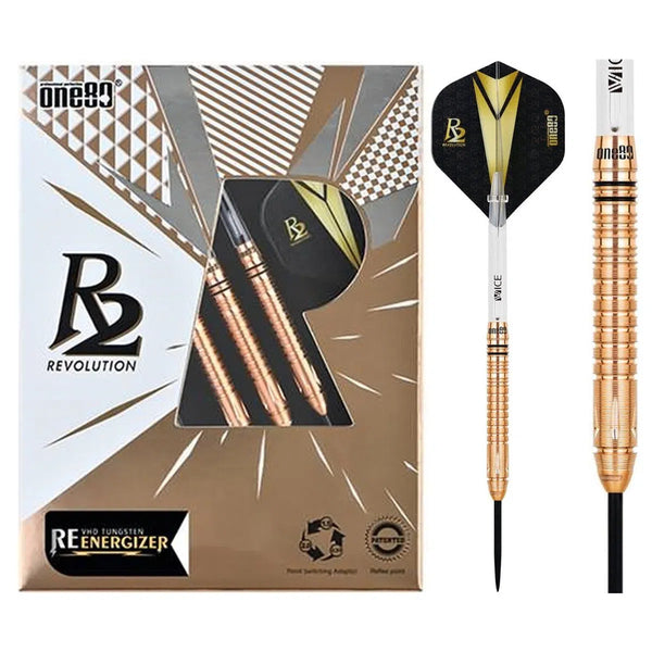 One80 Re-energizer (R2 Interchange) 90% Tungsten Steel Tip Darts-1-23 GRAM-Premier Darts