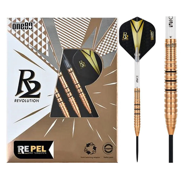 One80 Re-pel (R2 Interchange) 90% Tungsten Steel Tip Darts-1-22 GRAM-Premier Darts