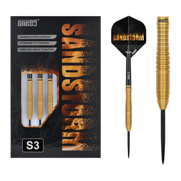One80 Sandstorm 03 90% Tungsten Steel Tip Darts-1-23 GRAM-Premier Darts