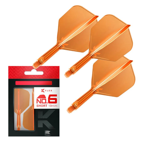 Target Darts K-Flex Flight System No6-20-Neon Orange-Short-Premier Darts