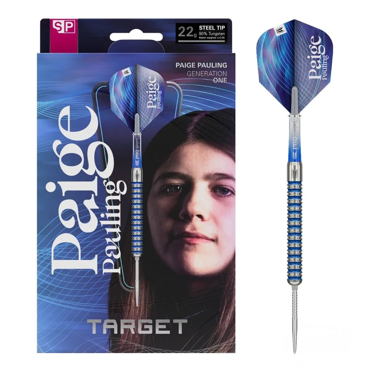 Target Darts Paige Pauling G1 SP 90% Tungsten Steel Tip Darts-1-22 GRAM-Premier Darts