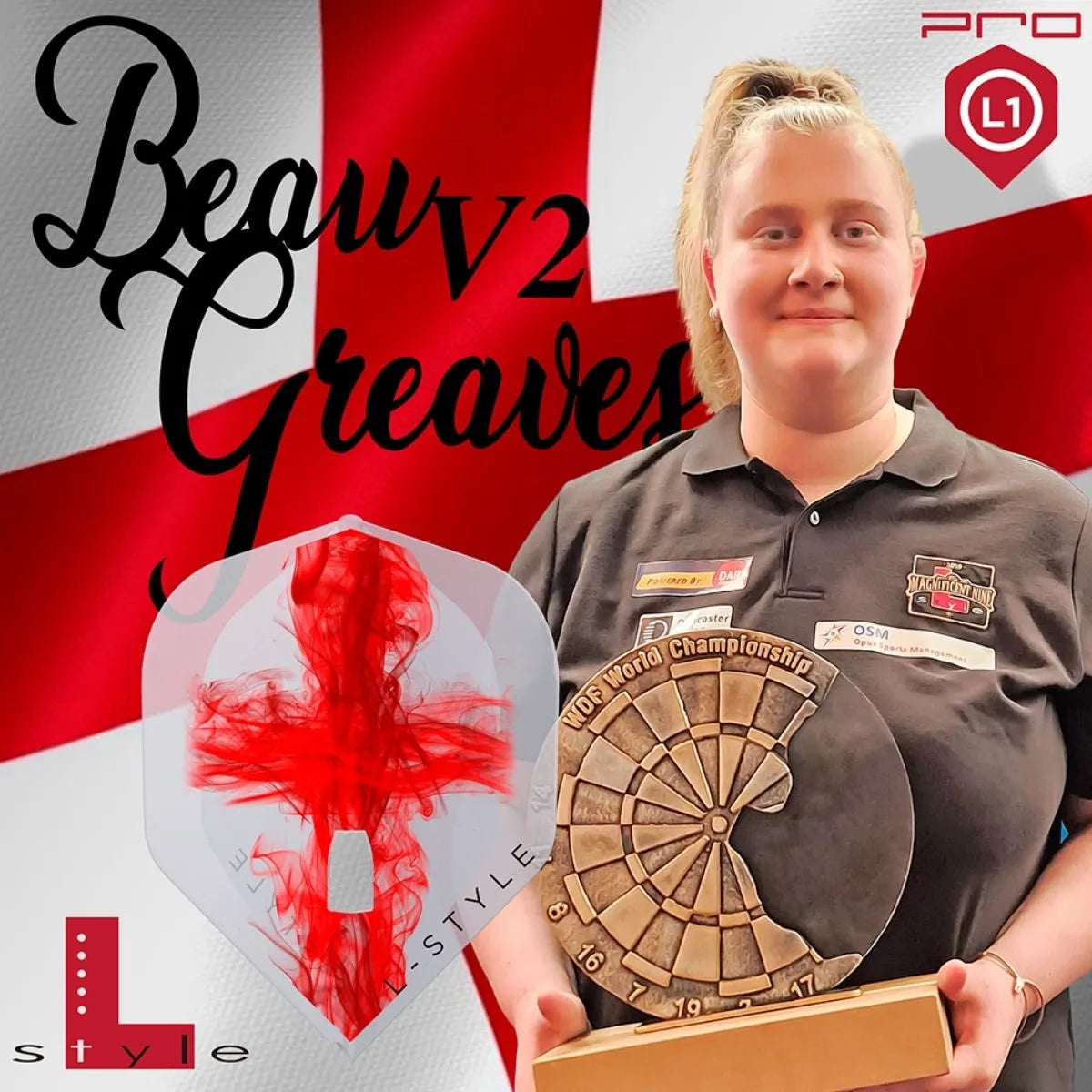 L-Style Darts L-Flight PRO L1 Beau Greaves V2 Flights-4-Premier Darts
