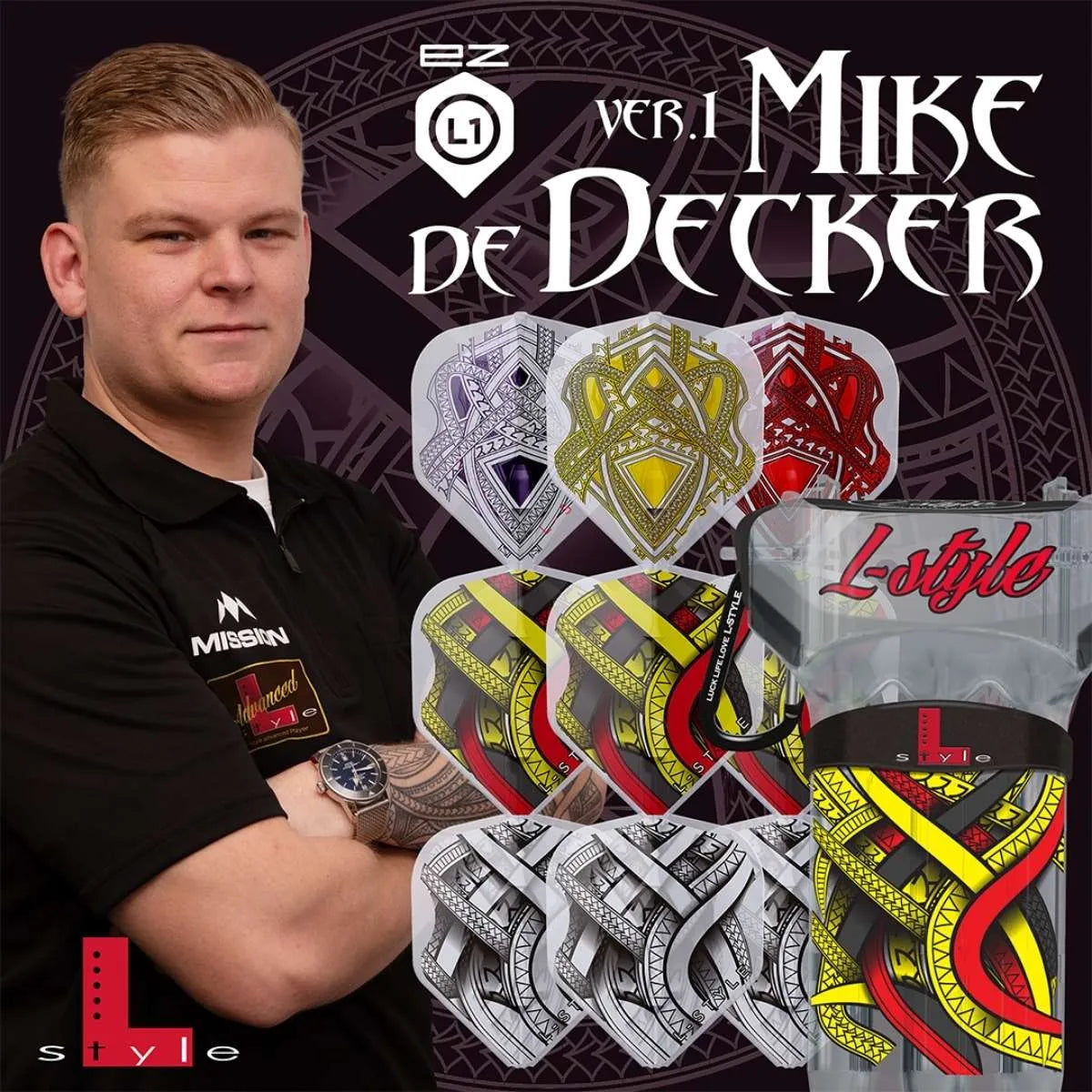 L-Style Darts L-Flight EZ L1 Mike De Decker Type A - White Belgium-4-Premier Darts