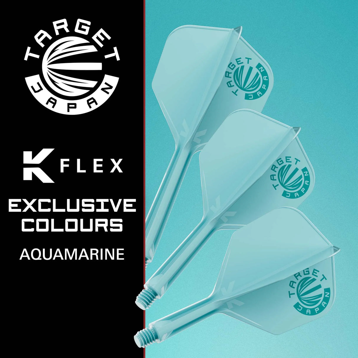 Target Japan Exclusive Edition Aquamarine K-Flex Flight System No2-2-Short-Premier Darts