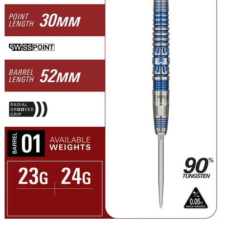 Target Japan Mizu Series 01 90% Tungsten Steel Tip Darts-Darts-6-Premier Darts