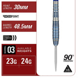 Target Japan Mizu Series 03 90% Tungsten Steel Tip Darts-6-23 GRAM-Premier Darts