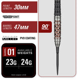 Target Japan Charis G6 90% Tungsten Steel Tip Darts-5-23 GRAM-Premier Darts