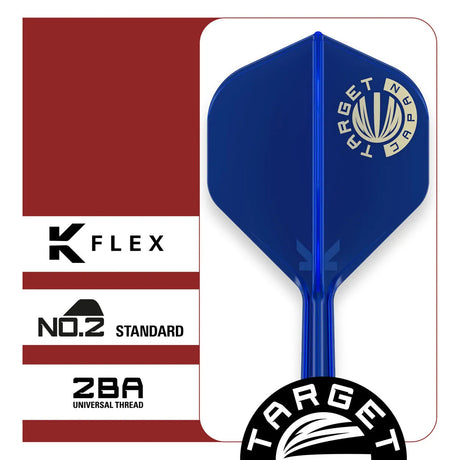 Target Japan Gold Logo Blue K-Flex Flight System No2-4-Short-Premier Darts