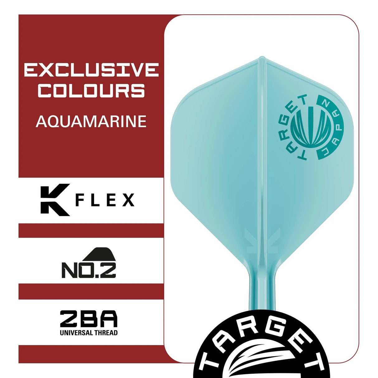 Target Japan Exclusive Edition Aquamarine K-Flex Flight System No2-5-Short-Premier Darts