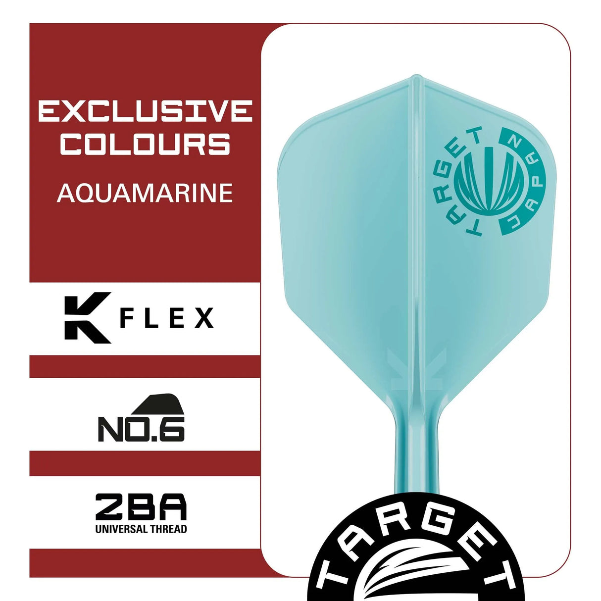 Target Japan Exclusive Edition Aquamarine K-Flex Flight System No6-4-Short-Premier Darts