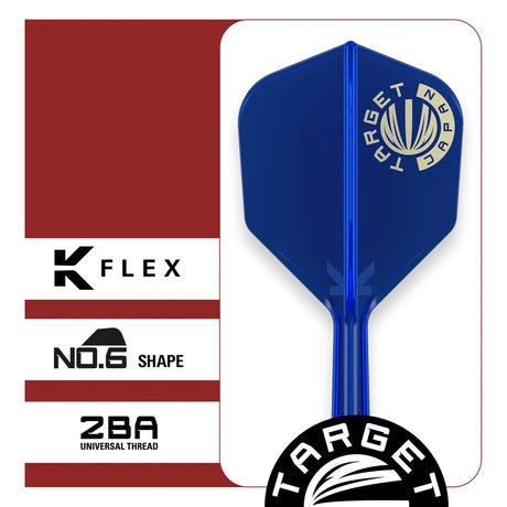 Target Japan Gold Logo Blue K-Flex Flight System No6-4-Short-Premier Darts