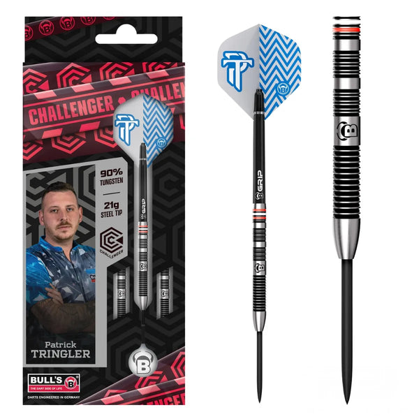Bull's DE Challenger Patrick Tringler 90% Tungsten Steel Tip Darts-1-21 GRAM-Premier Darts