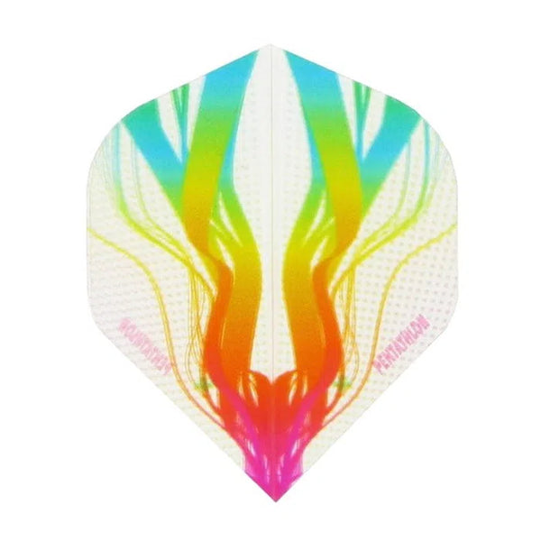 Pentathlon Clear Multi Colour Standard No2 Flights-1-Premier Darts