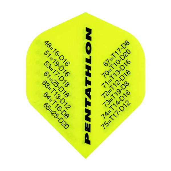Pentathlon Yellow Checkouts Standard No2 Flights-1-Premier Darts