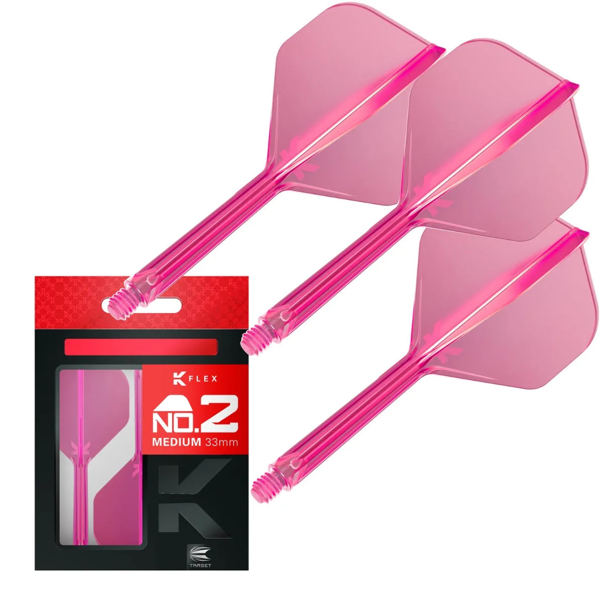Target Darts K-Flex Flight System No2-25-Neon Pink-Medium-Premier Darts