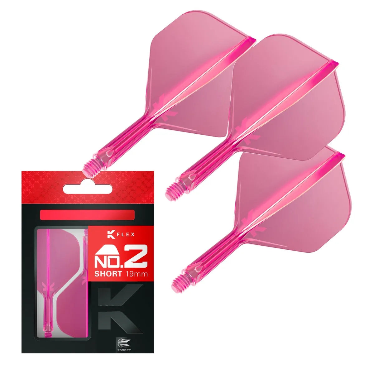 Target Darts K-Flex Flight System No2-23-Neon Pink-Short-Premier Darts