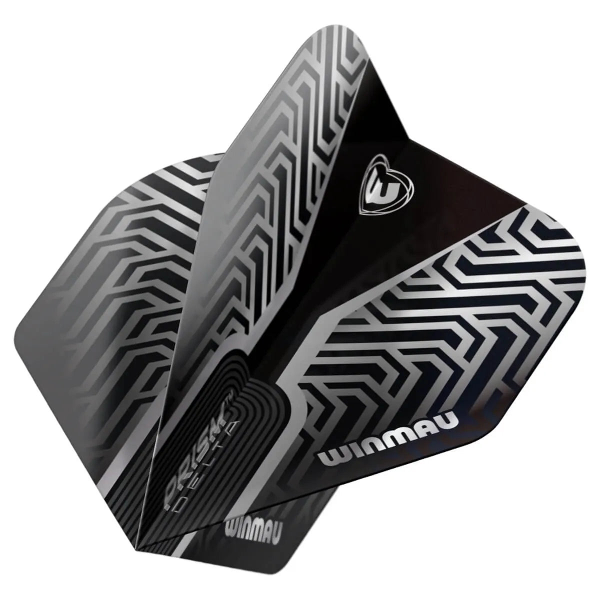 Winmau Prism Delta Metallic Black & Silver Premium Standard Dart Flights-2-Premier Darts