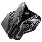 Winmau Prism Delta Metallic Black & Silver Premium Standard Dart Flights-2-Premier Darts