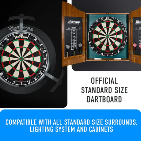 Harrows Pro Matchplay 2 Board, Trilight, Nylon Mat & Surround Bundle-4-Black-Premier Darts