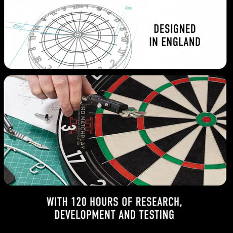 Harrows Pro Matchplay 2 Board, Trilight, Rubber Mat & Surround Bundle-7-Black-Premier Darts