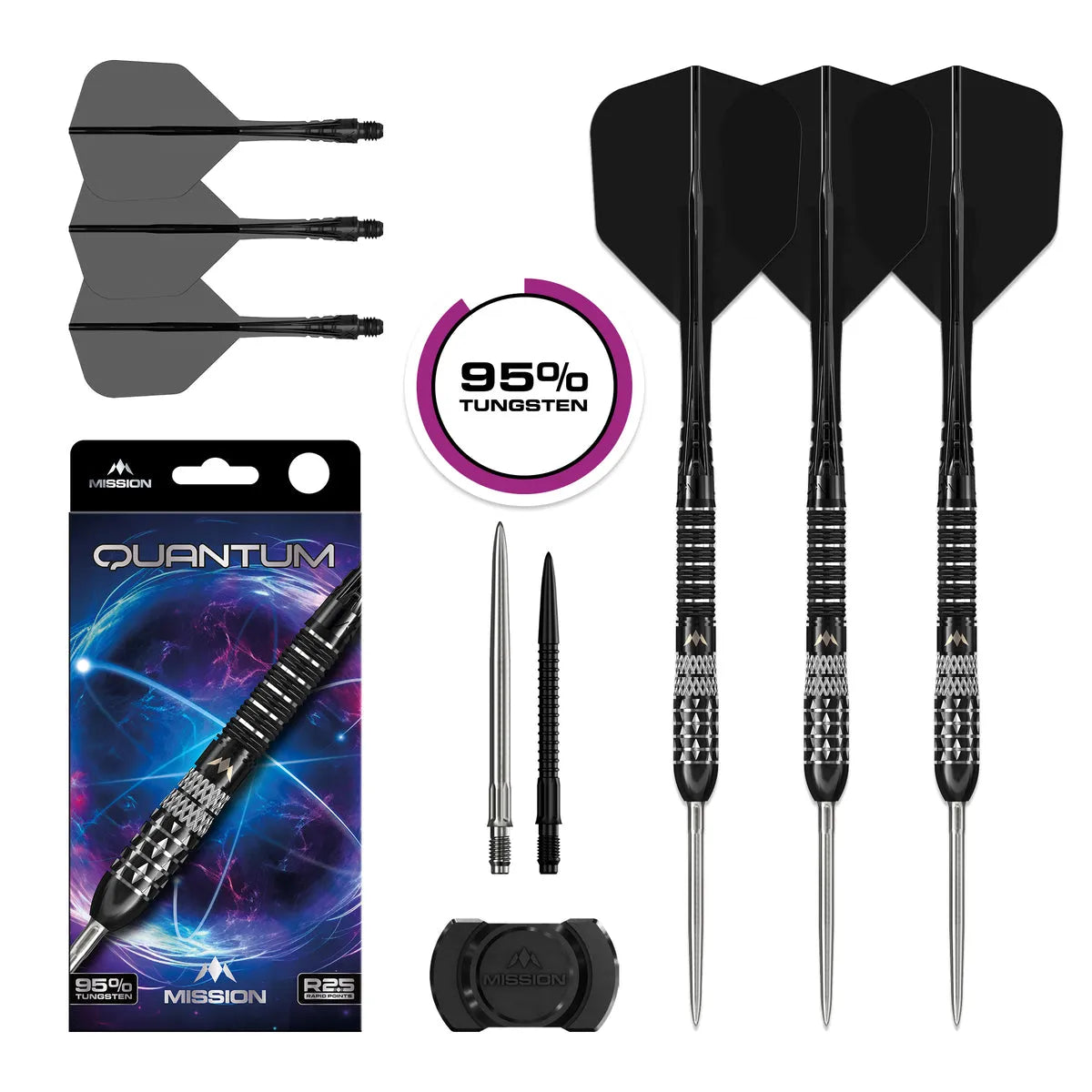 Mission Quantum R2.5 95% Tungsten Steel Tip Darts-1-21 GRAM-Premier Darts