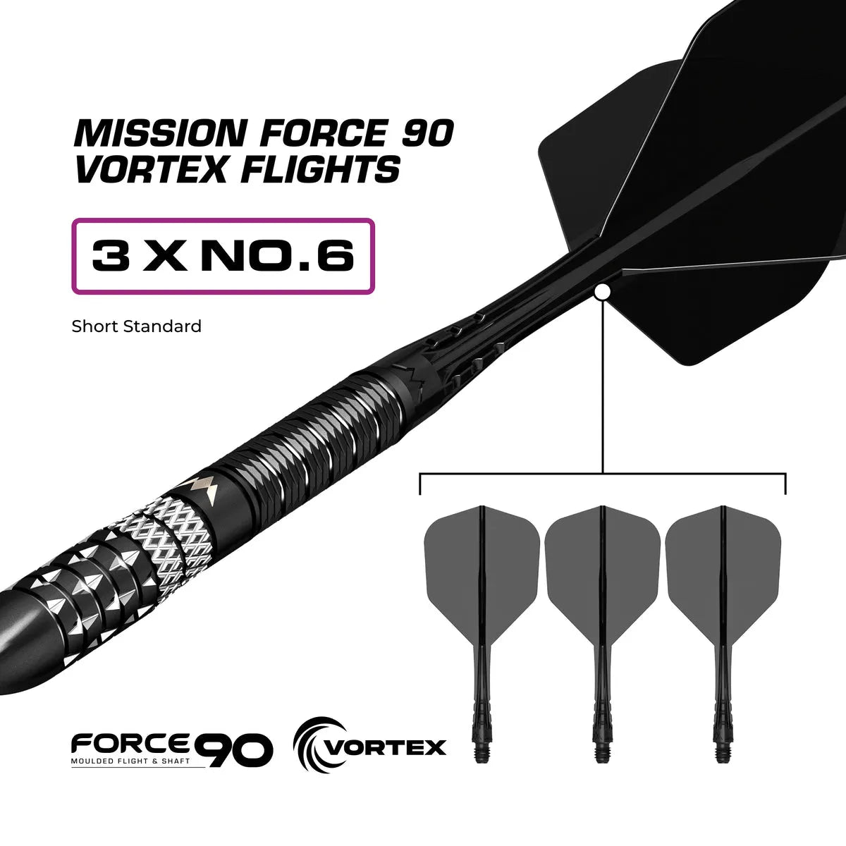Mission Quantum R2.5 95% Tungsten Steel Tip Darts-7-21 GRAM-Premier Darts