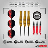 Red Dragon 50 Year Collection Golden Virgin 5 90% Tungsten Steel Tip Darts