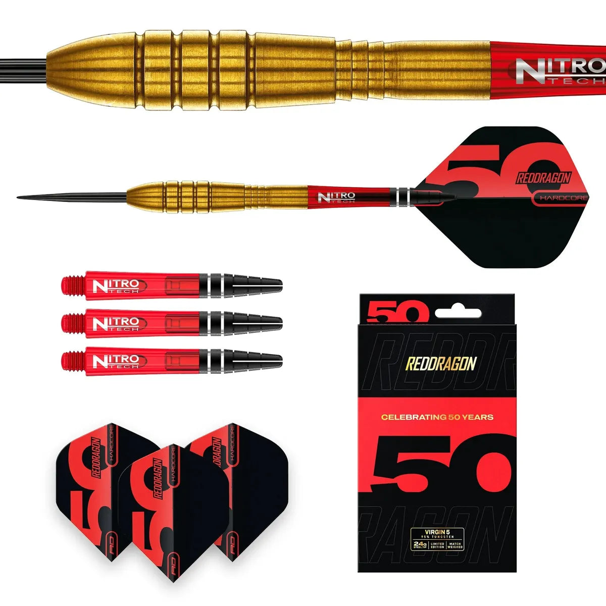 Red Dragon 50 Year Collection Golden Virgin 5 90% Tungsten Steel