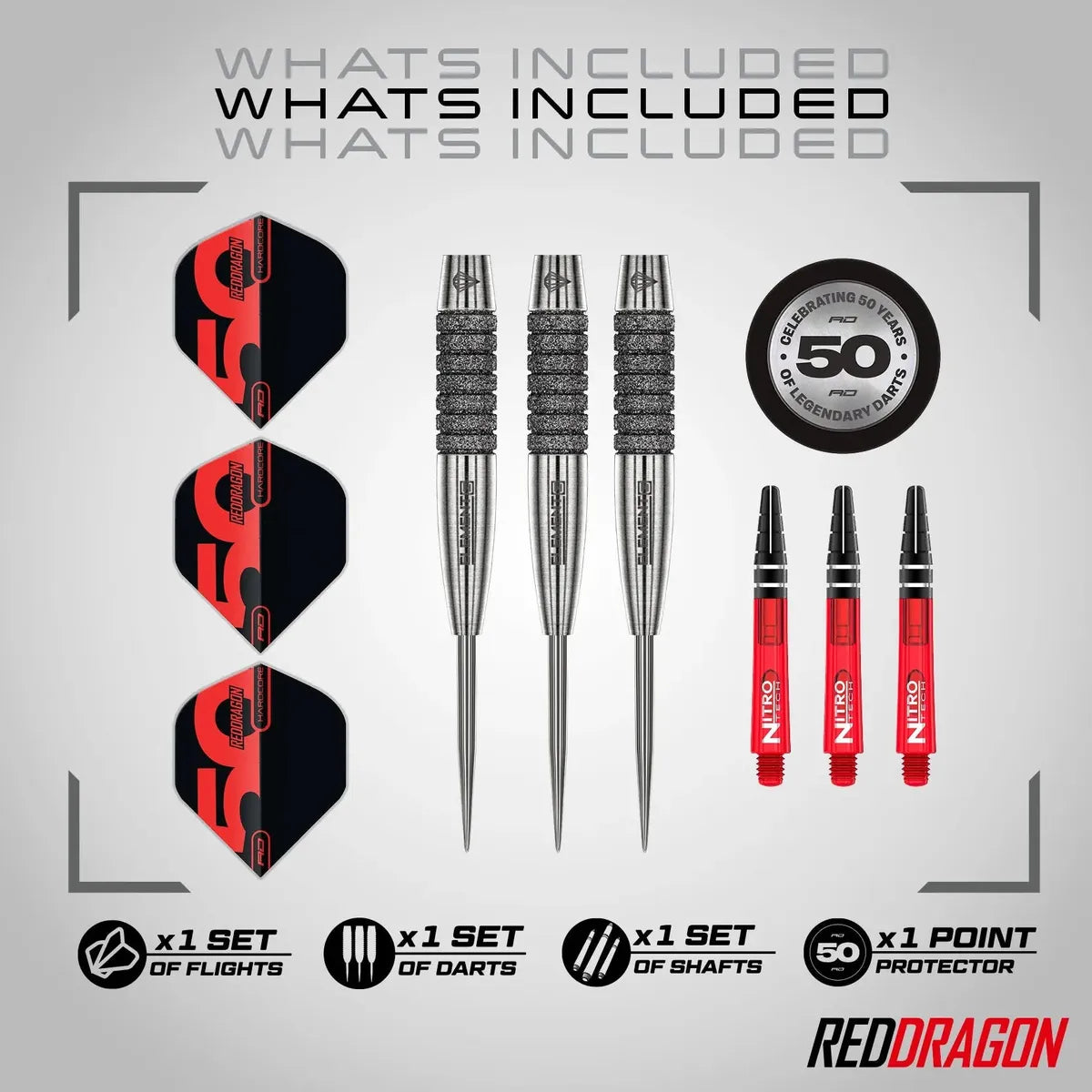 Red Dragon 50 Year Collection Element6 C 90% Tungsten Steel Tip Darts