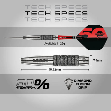 Red Dragon 50 Year Collection Element6 C 90% Tungsten Steel Tip Darts