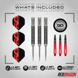 Red Dragon 50 Year Collection Element6 B 90% Tungsten Steel Tip Darts