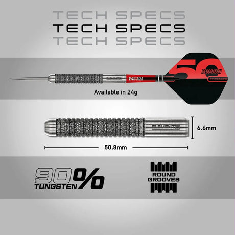 Red Dragon 50 Year Collection Element6 B 90% Tungsten Steel Tip Darts