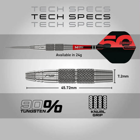 Red Dragon 50 Year Collection Grizzly 2 85% Tungsten Steel Tip Darts